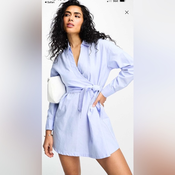Bershka Other - Bershka Light Blue Wrap Dress